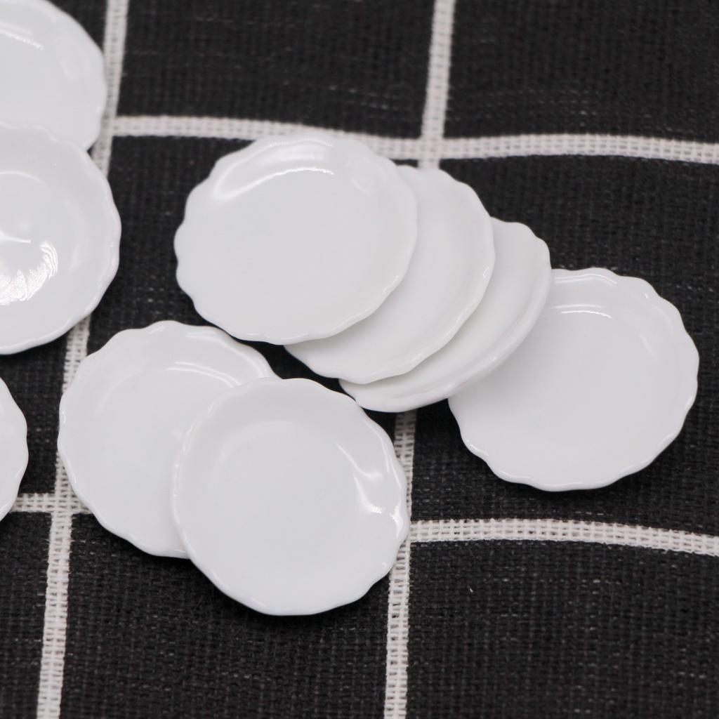 1:12 Dishes Ceramic Plate Tableware Dolls House Furniture Miniatures Kitchen Toy Best Gifts For Dollhouse Accessories