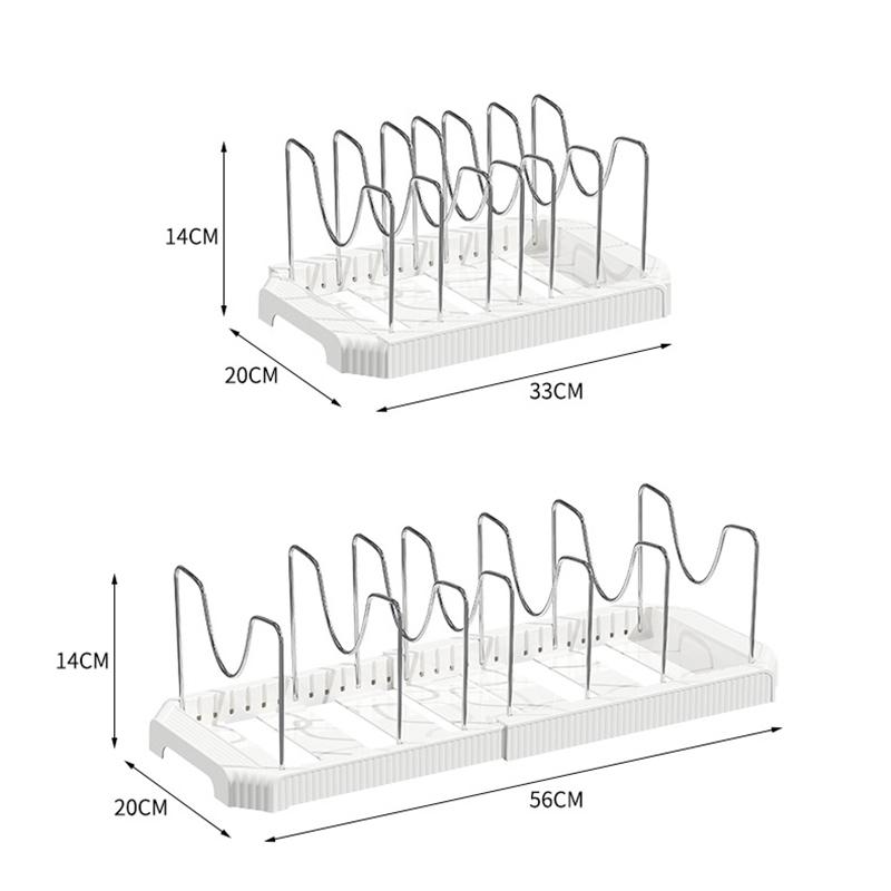 1pc Kitchen Retractable Storage Rack Multi-functional Cabinet Bowl Shelf Kitchen Pot Cookware Draining Rack Kitchen Organizer