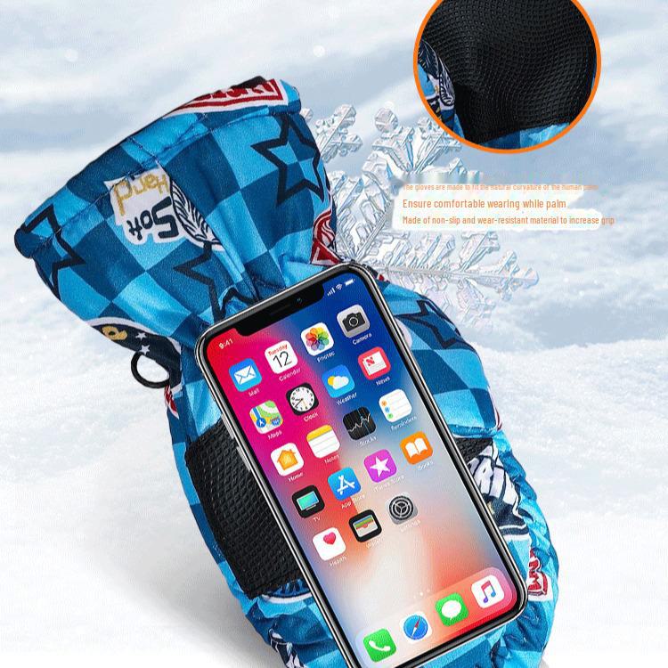 Premium Children's Fleece Ski Gloves - Warm, Thick, Non-Slip Winter Outdoor Gloves for Kids and Babies