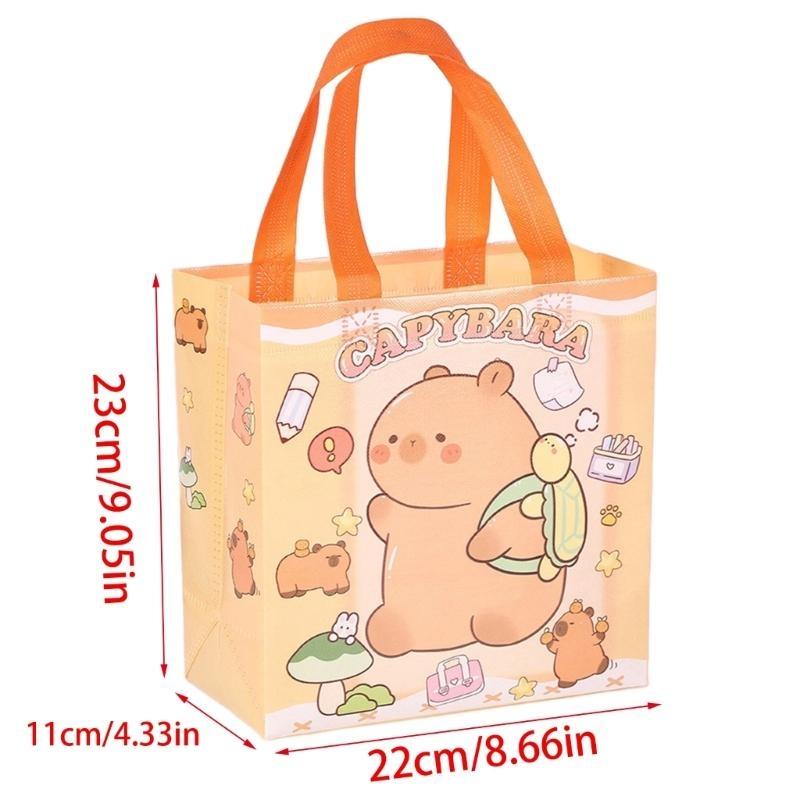 652F Cartoon Carring Bags with Handle 9x9x4Inch Nonwoven Handheld Bags For Birthday