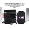 KHQB5 For BMW Car Logo Digital Storage Bag Data Cable Travel Storage Purse Emblem Accessories X1 X2 X3 X4 X5 X6 X7 G20 G30 6GT E46 E90