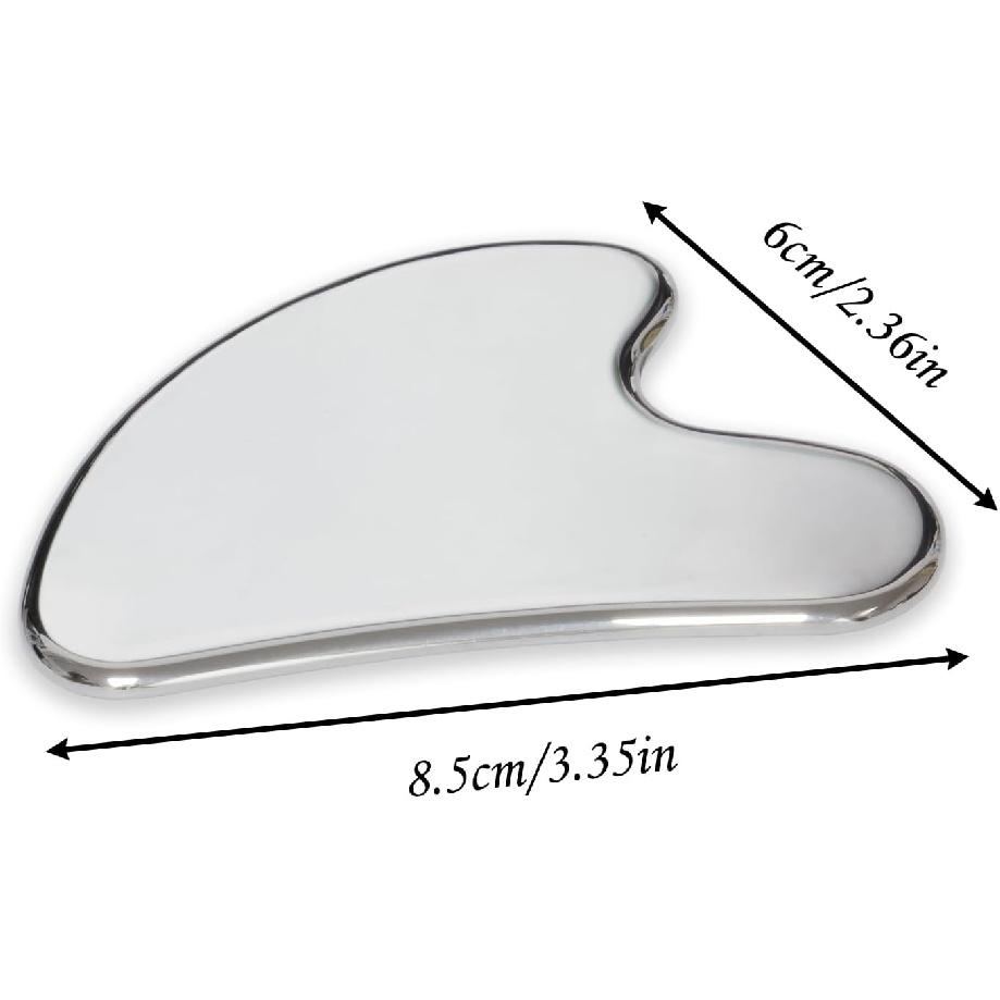 Stainless Steel Gua Sha Facial Tools Guasha for Face Metal Gua Sha Tighten Skin Massage Guasha Beauty Tool for Body Eyes Neck Massager with Travel