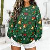Women's Casual Christmas Print Crewneck Sweatshirt Pullover for Holiday Everyday Wear