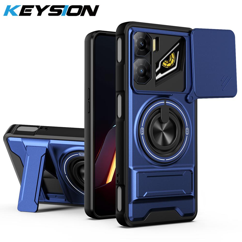 KEYSION Magnetic Phone Case for ZTE Nubia Neo 3 5G Slide Camera Protection Upright Kickstand Shockproof Cover for Nubia Neo 3 5G