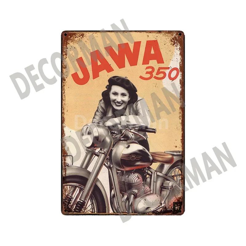[ DecorMan]  JAWA BSA Motor Kovové Znamení Plakáty Vintage Malba Vlastní Klubová Dekorace LTA-1704 vintage dekor