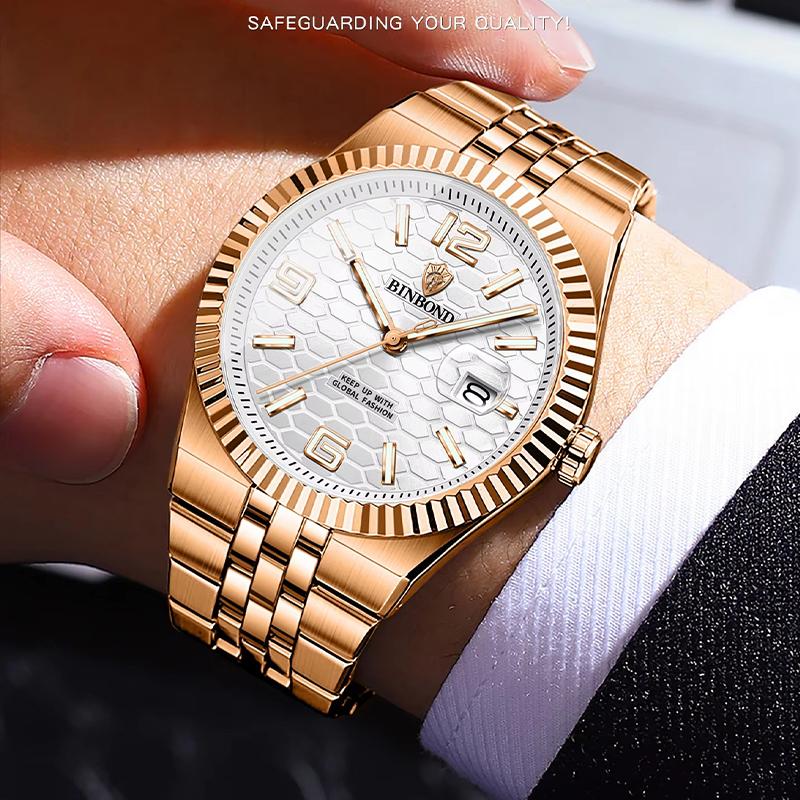 2025NEW Luxury Quartz Man Wristwatch Business Men Watches Waterproof Luminous Date Stainless Steel Men's Watch