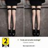 Red Edge Anti-Snag Black Stockings for Women - Durable Silicone Anti-Slip Thigh-High Over-Knee Fashion Socks