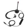 Single Ear Telephone Headset Noise Reduction Volume Adjustment Mute USB Business Headset with Mic Black H390‑USB‑1