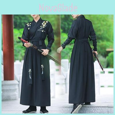 Chinese Style Mens Hanfu Costume With Ginkgo Leaf Embroidery For Dance Performances And Cultural Events