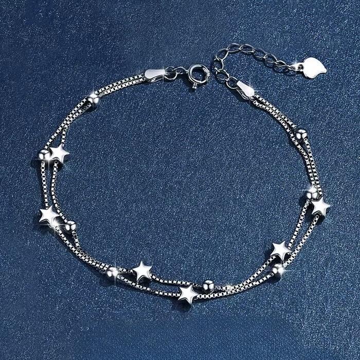 925 Silver Zircon Flower Bracelet For Women Elegant Charm Chain Jewelry Wedding Party Holiday Gifts