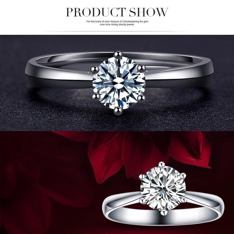 925 Sterling Silver Woman CZ Crystal Wedding Engagement Finger Rings Super Shinning Cubic Zirconia Fine Jewelry, Ring