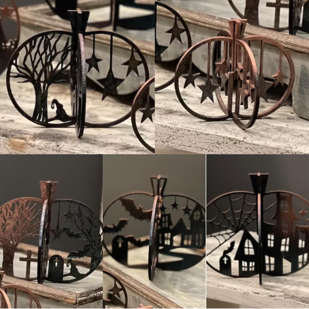 

PDTO Хэллоуин Полая Тыква Свет Лампа Декоративный Светодиодный Деревянный Фонарь Партии Орнамент