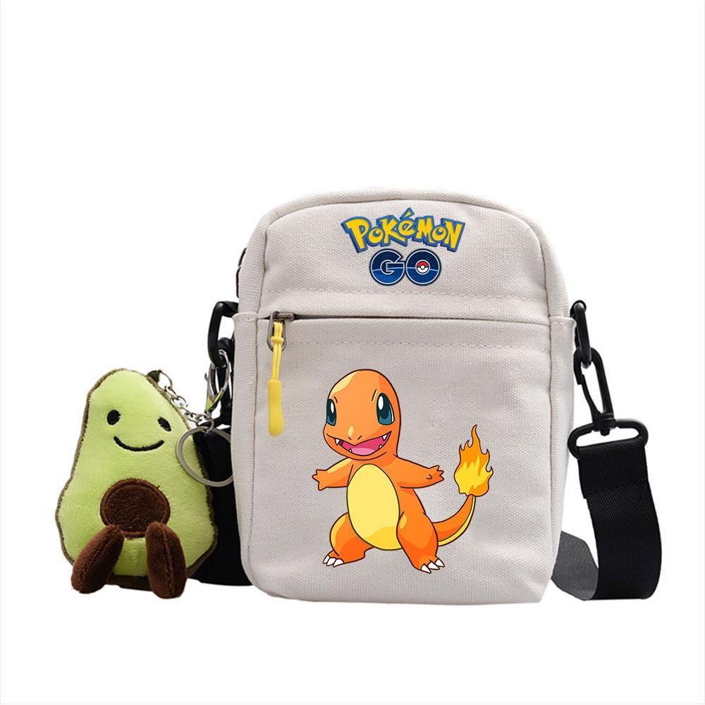Plecak z anime Pokemon Mała płócienna torba na ramię z kieszenią na zamek do codziennego użytku