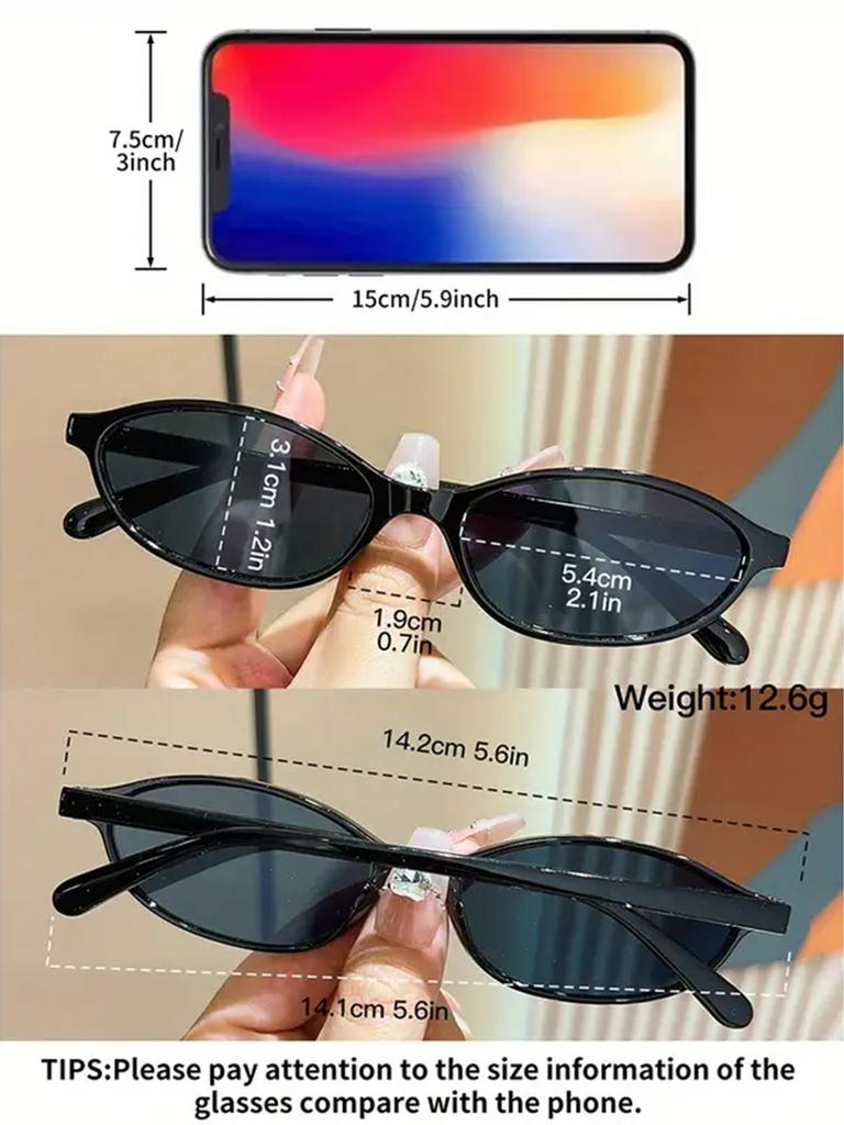 1Pc Oval Small Frame Fashionable Basic Decorative Glasses Lightweight Portable and Durable Perfect for Holiday Gifts