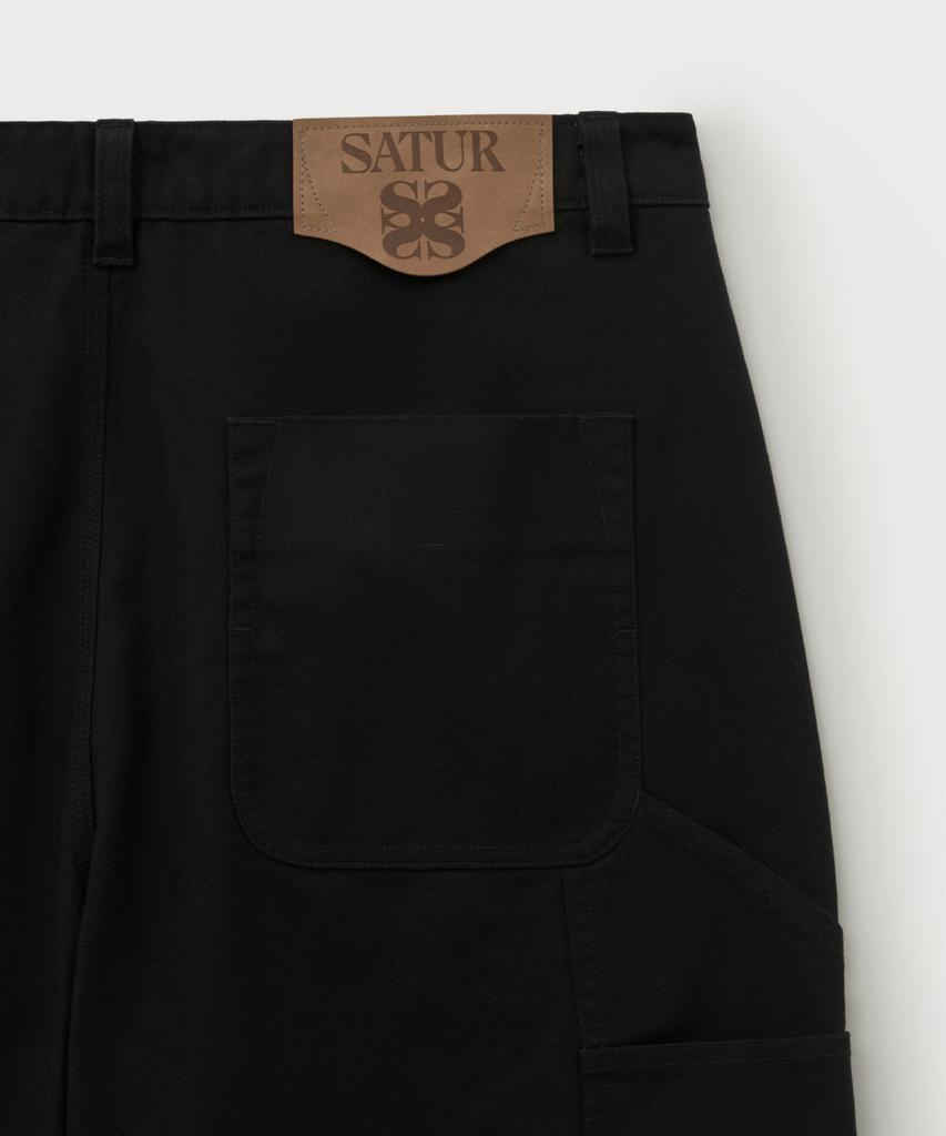 Seteo Double Knee Carpenter Pants Black