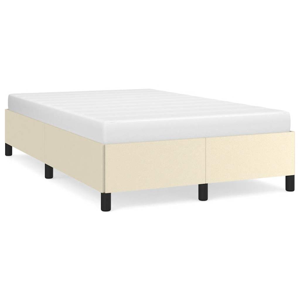 Bed Frame without Mattress Cream 120 x 190 cm Faux Leather