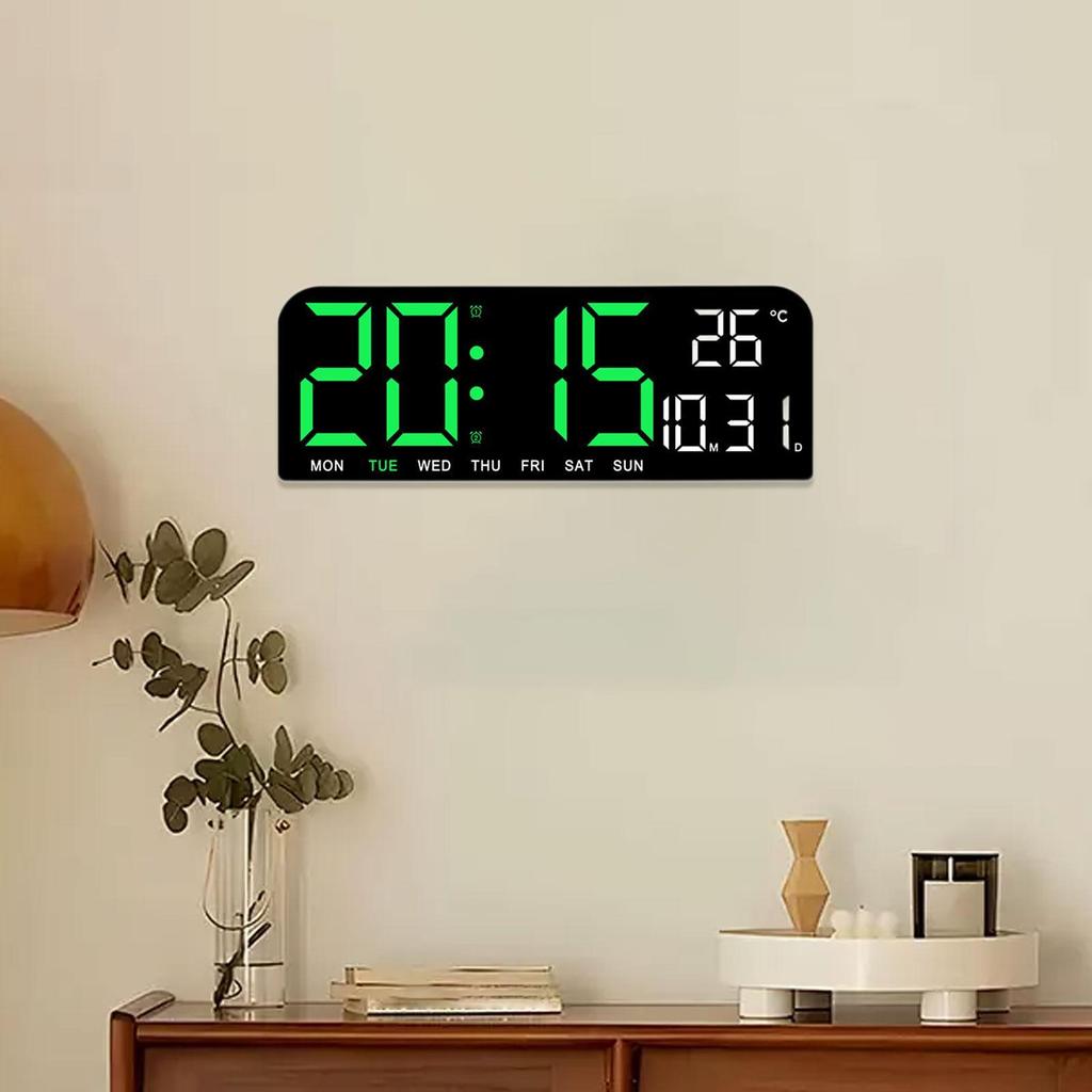 Digitals Wall Clock Modern Wall Mount Oversize LED Digital Clock Large LED Display for NightStand Office Gym Garage Home