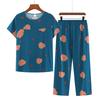 Cotton Pajamas Women's Thin Short Sleeve Set Plus Size Women's Loungewear Can Be Breathable and Antibacterial Sleepwear