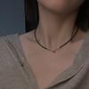 Black Beaded Choker Necklace with Gold Bell Pendant – Minimalist Dainty Jewelry for Women, Elegant Daily Gift Necklace