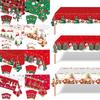 Plastic Christmas Tablecloth Disposable Bronzing Disposable Tablecloths Snowflake Pattern Snowman Design Table Cover