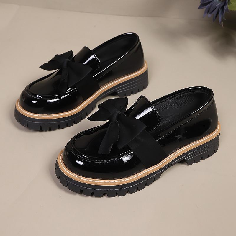 Dámské boty Oxford s platformou, silnou podrážkou, mašlí, nízkým profilem a bez tkaniček (slip-on) - nadměrné velikosti