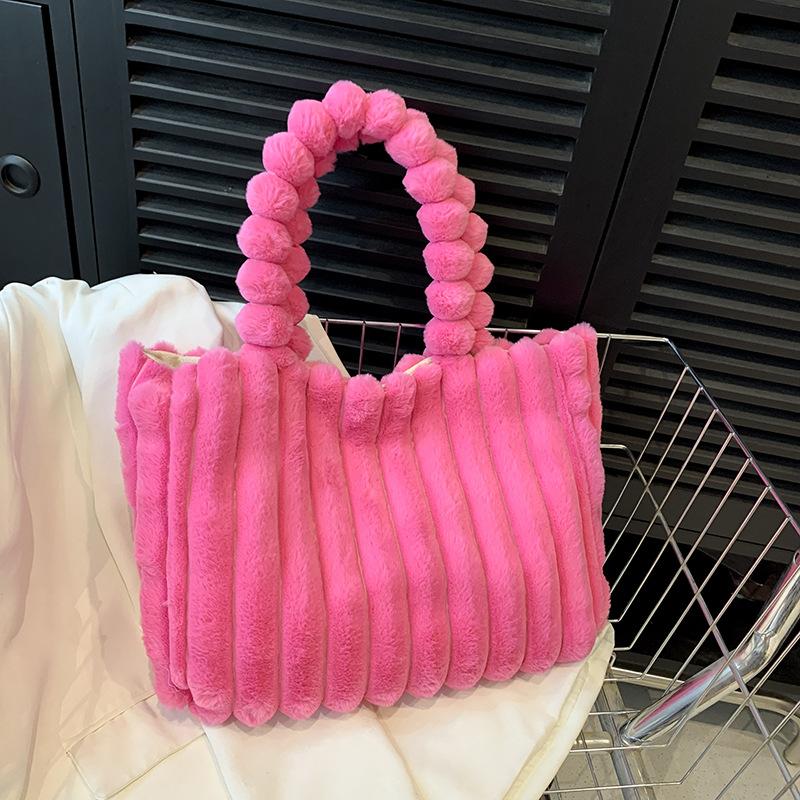 Plush bag women's autumn and winter new fashion shoulder bag handbag large capacity tote fluffy women's bag