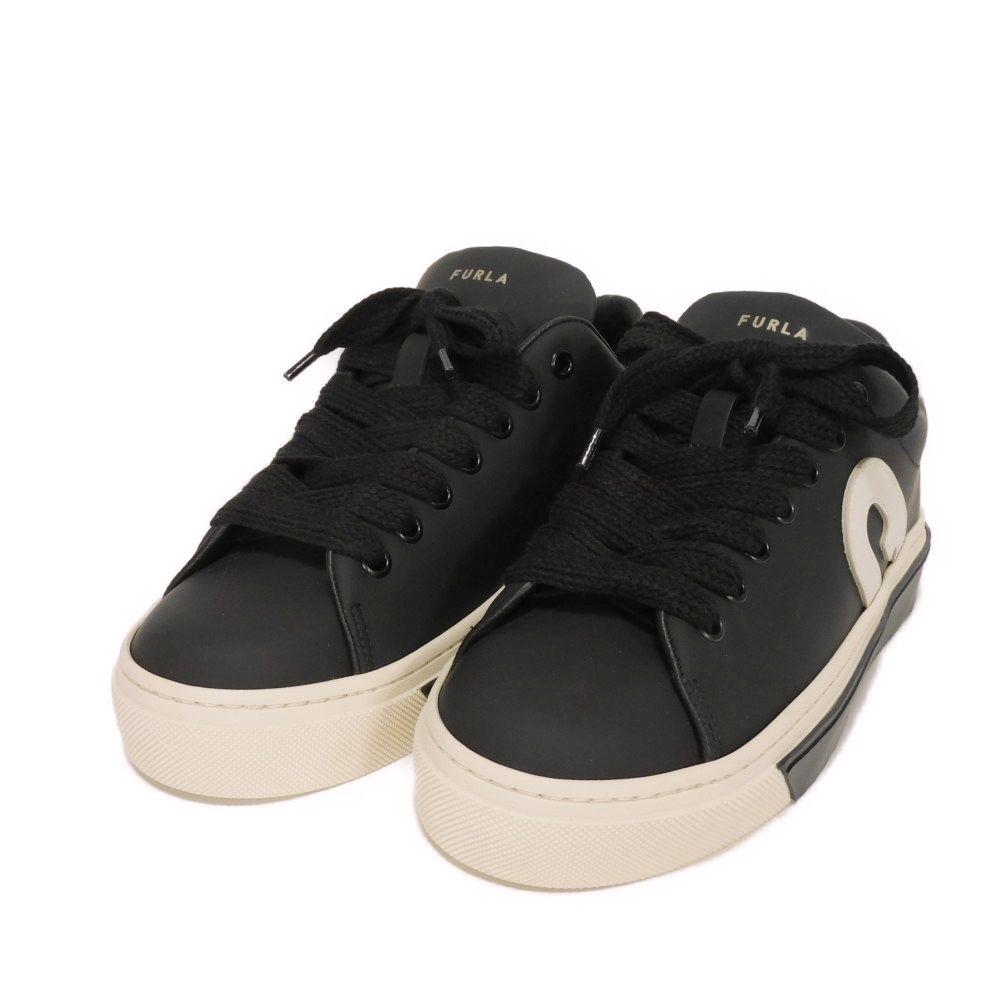 Used Joy Women's Lace-up Shoes (YF42FJO, 36), Rubberized Smooth Calfskin Low-Cut, 7-Eye, 9.1" with Arch Logo, Black