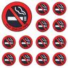 20 pièces Autocollants Panneau Interdit de Fumer en PVC Imperméable Autocollants pour Fenêtre pour Voiture Décoration Murale Plat Rond Brique de Feu 51,5x1,5mm