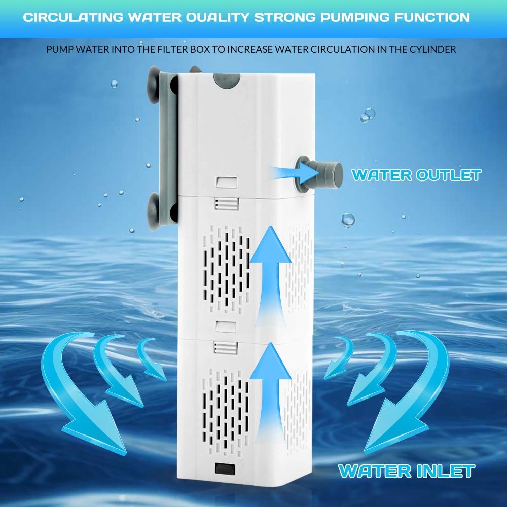Aquarium Filter Pump 90 Gallon Internal Aquarium Fish Tank Canister 475 GPH Filter Water Filtration Aerator Wave Maker
