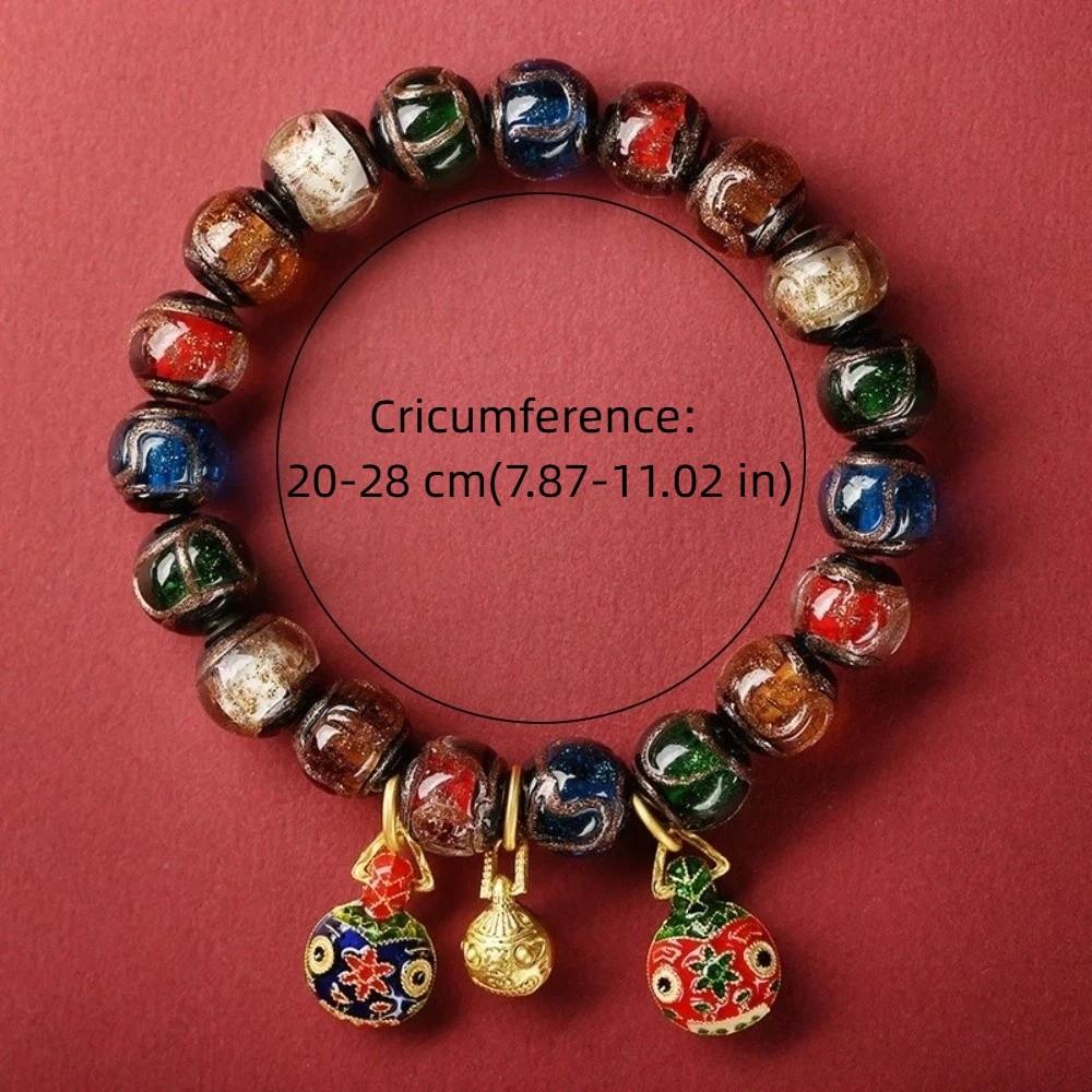 Incense Ash Prayer Bracelet Colorful Enamel Lucky Charm Bracelet Glass Bead Bracelet Men