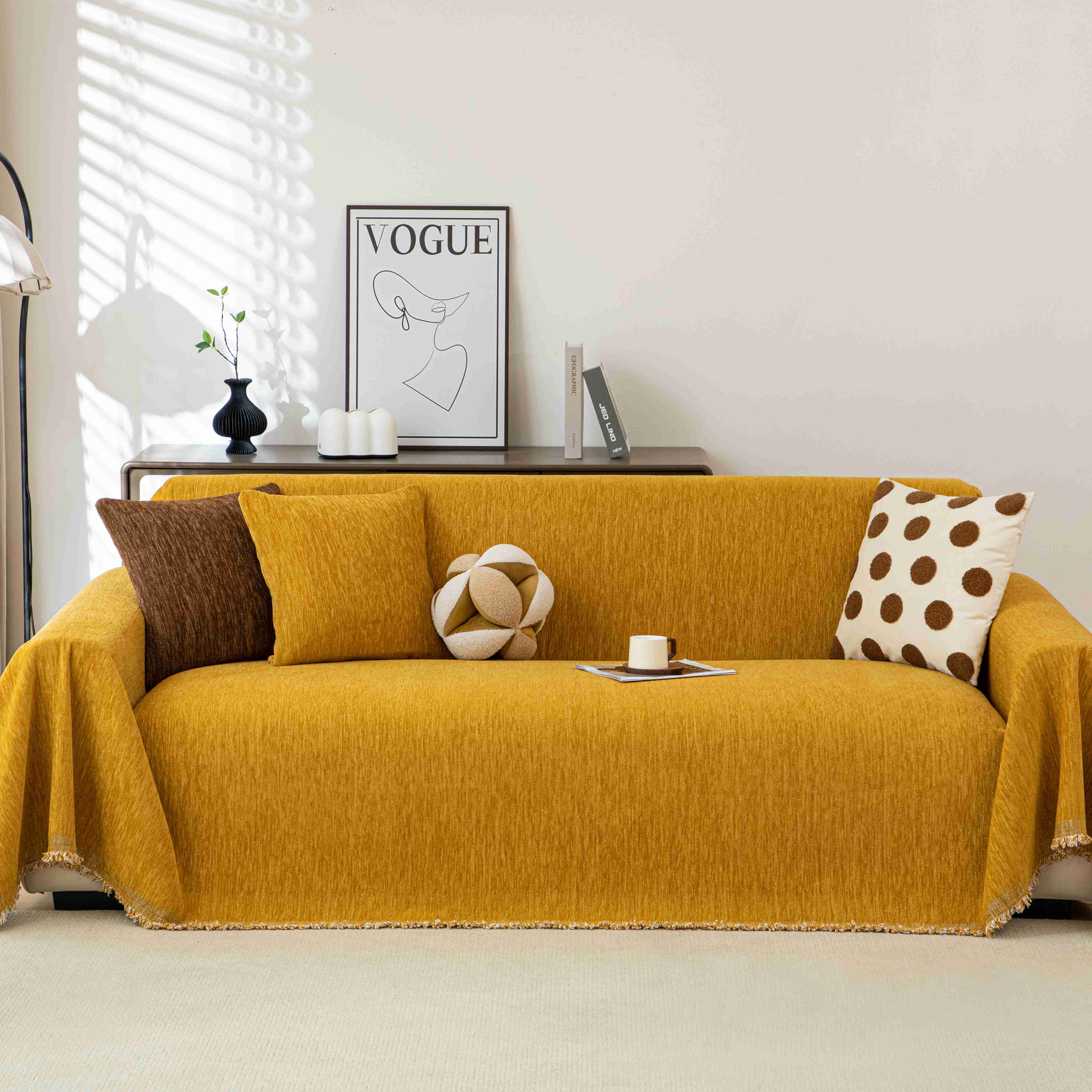 1pcs Shiny Stripe Sofa Towel Multi-Functional Sofa Cover with Tassel for Home Decor Fits Arm Sofa Sofa Bed Sectional Couch 180x130cm 3976₽