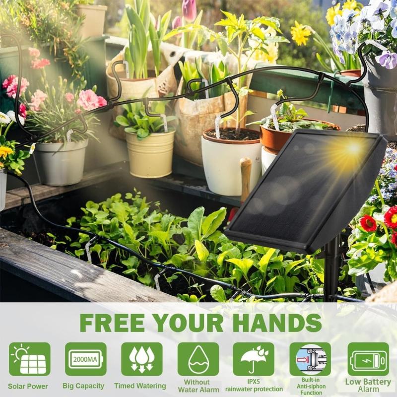 Su Kıtlığı Alarmı ve Enerji Tasarrufu Sağlayan Güneş Paneli ile Damlama Sulama (Dış Mekan İçin)