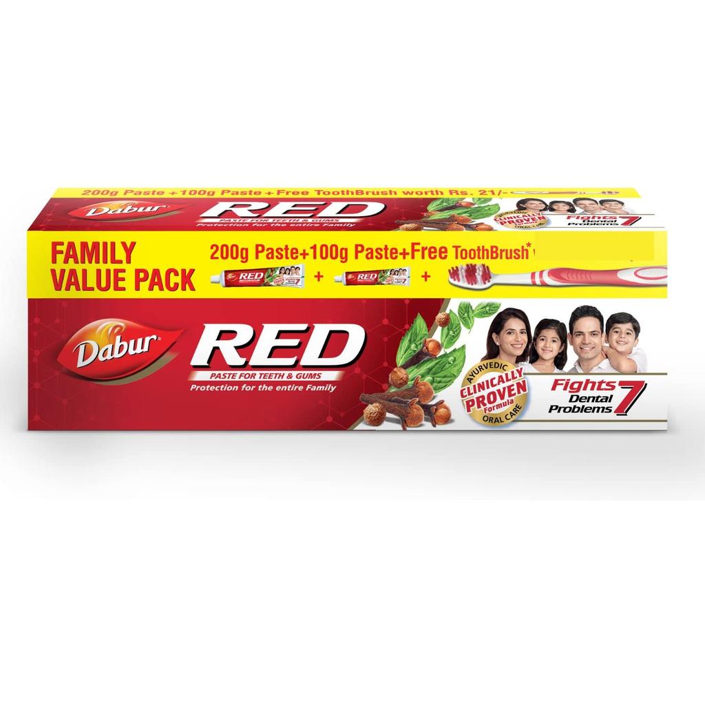 Dabur Red Toothpaste 300g Pack Of 2 Ayurvedic Paste For Germ Protection Cavity Plaque Oral Care