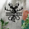 Custom Deer and Fish Metal Wall Art, Personalized Metal Sign for Living Room, Rustic Fishing Decor for Bedroom, Unique Outdoor Garden Gift