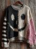 2025 Unisex 3D Print Thick Knit Striped Sweatshirt