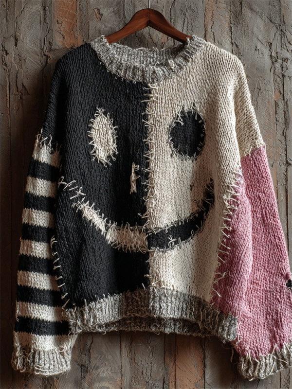 2025 Unisex 3D Print Thick Knit Striped Sweatshirt