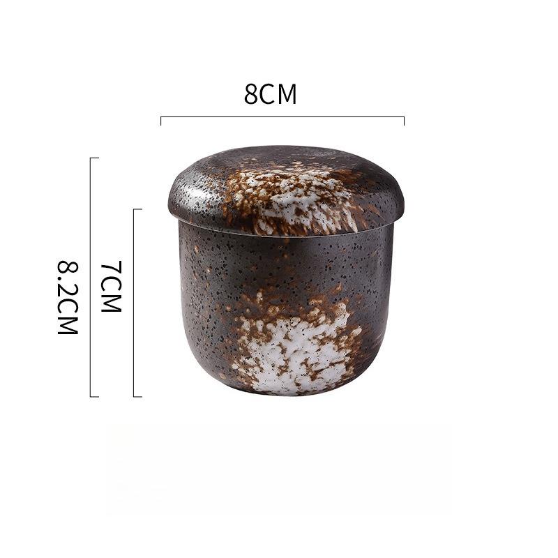Japanese Style Ceramic Soup Bowl with Lid Hand Painted Steamer for Dessert Single Serving