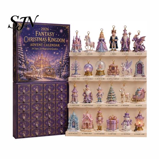 Balcony Hanging Pendant Heritage Acrylic Advent Calendar, Decorative Ornament, Durable Lightweight Christmas Calendar Blind Box for Home Bedroom