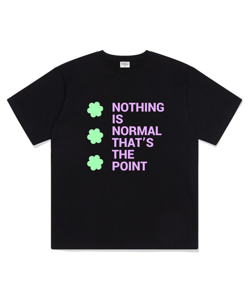 Deomopeuhauseu Nothing Normal Oversized Short Sleeve T-Shirt Gray