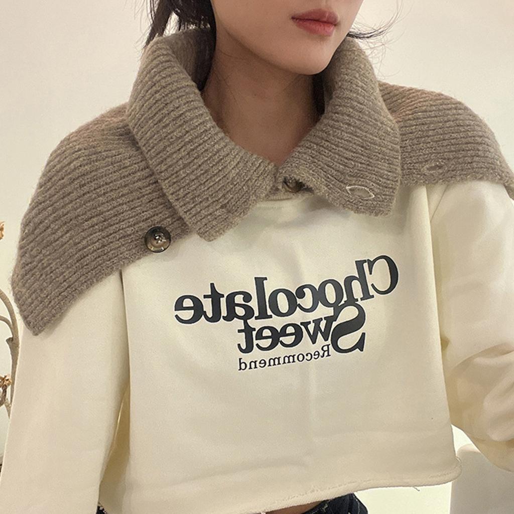 Girl Women Knitted Snood Scarf Loop Infinity Neckerchief Lady Neck Warmer Wrap Scarves Face Cover Faux Collar