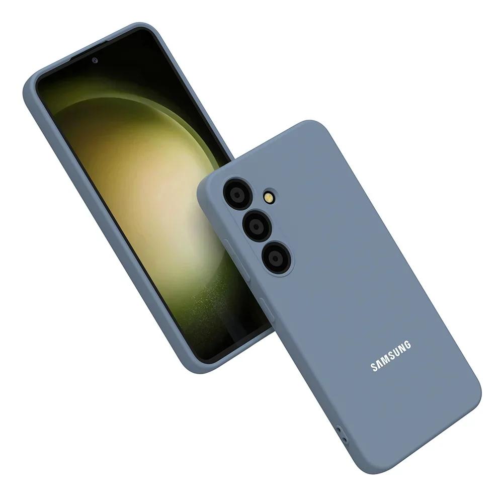 Pour Samsung Galaxy S25 S25Plus S25Ultra S25Edge S24 S23 S22 S21 FE Ultra Coque Arrière de Téléphone en Silicone Liquide Souple Anti-Choc