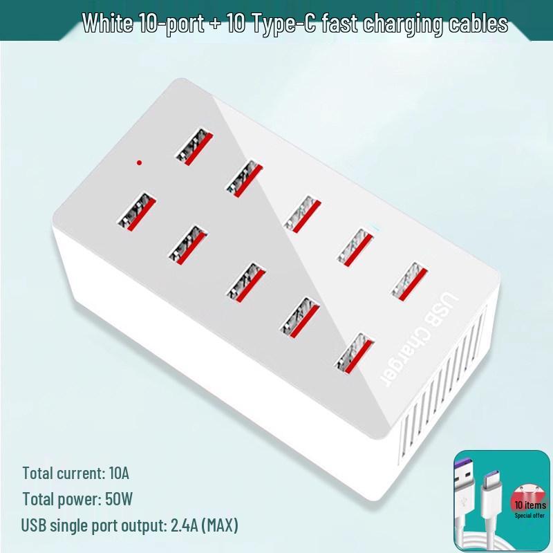 Multi-Port USB Charger Station: Fast Desktop Charger with 10, 20, or 50 Ports for Phones