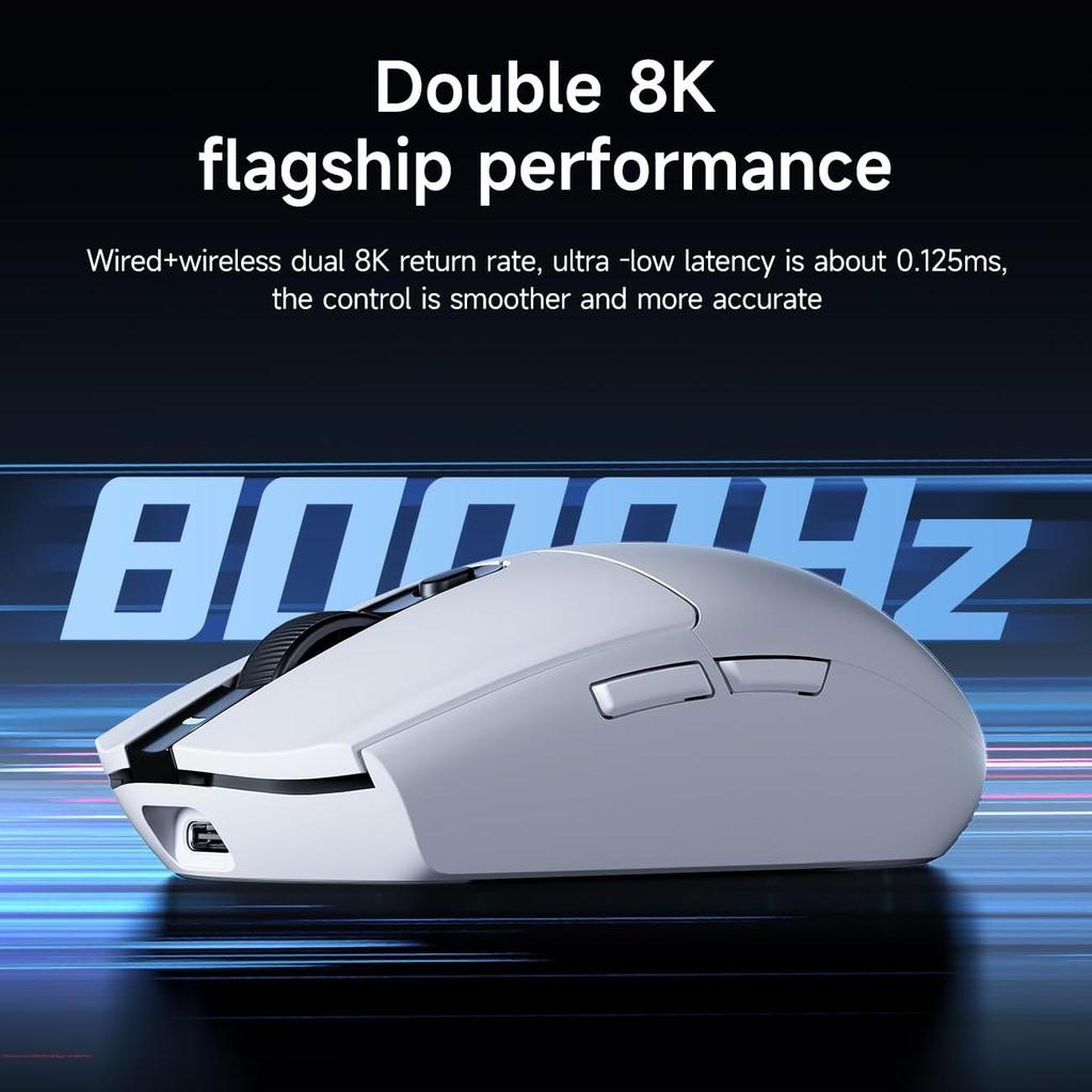MCHOSE G3 Ultra Gaming Tri-Mode Mouse PAW3395 26000DPI 8K Polling Rate 64g Ultra-Lightweight