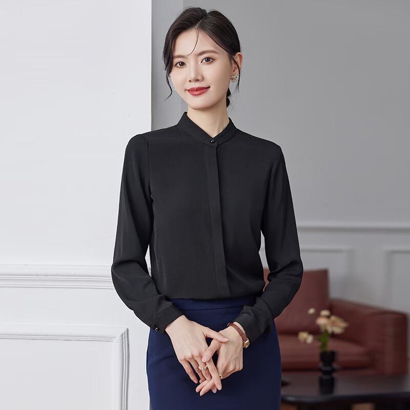 Women's Stand Collar Long Sleeve Professional Blouse