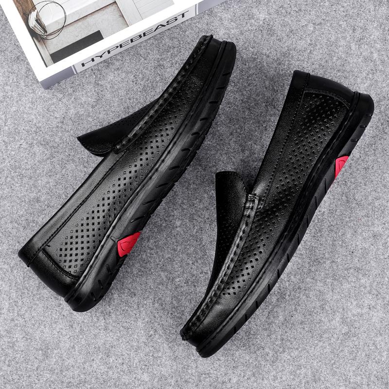 Fashion New Trend Men's Slip On Casual Flats Versatile Male Loafers Breathable Travel Driving Shoes Hollow Out Business Shoes Moccasins