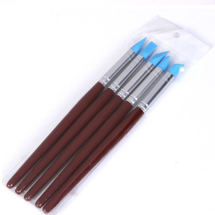 

Silicone Embossing Pen Set: 5 Soft Tip Clay Tools for Mark Removal, Nail Art, Carving, Stamping, Double-Ended Smudge Pens