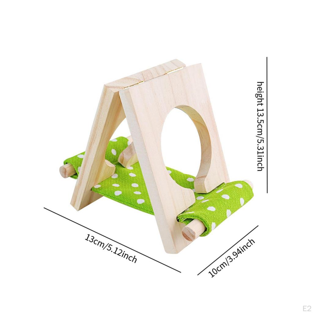 Wood Hamster Bed Cage Accessories Hideout Hideaway Landscape Ornament Habitat Decor Fun for Gerbils