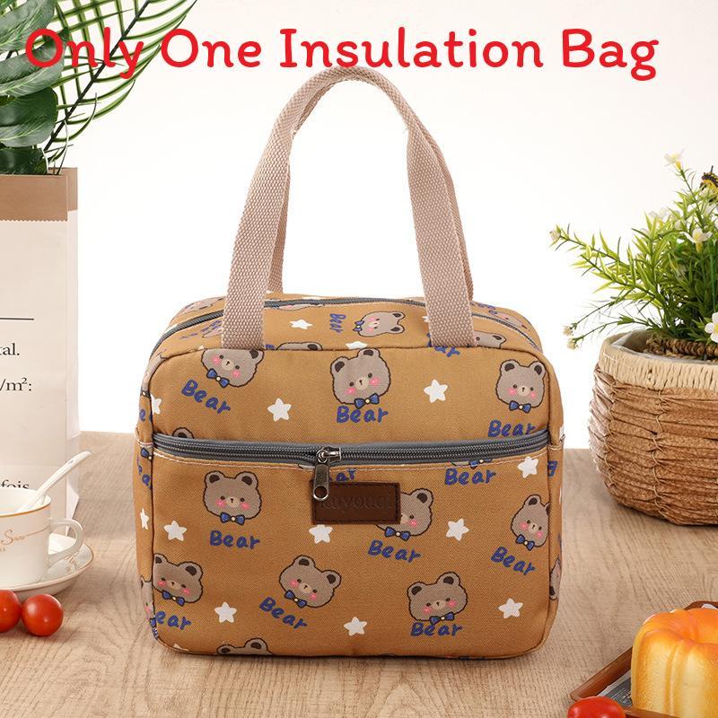 Canvas Lunch Bag For Office Workers With Thickened Handle And Style For Daily Use