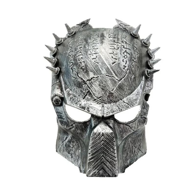 Alien Hunter Mask Predator Mask Lone Wolf Mask Rivet Snap Iron Mask Predator Cosplay Masque Gold Alien Iron Blood Warrior Mask