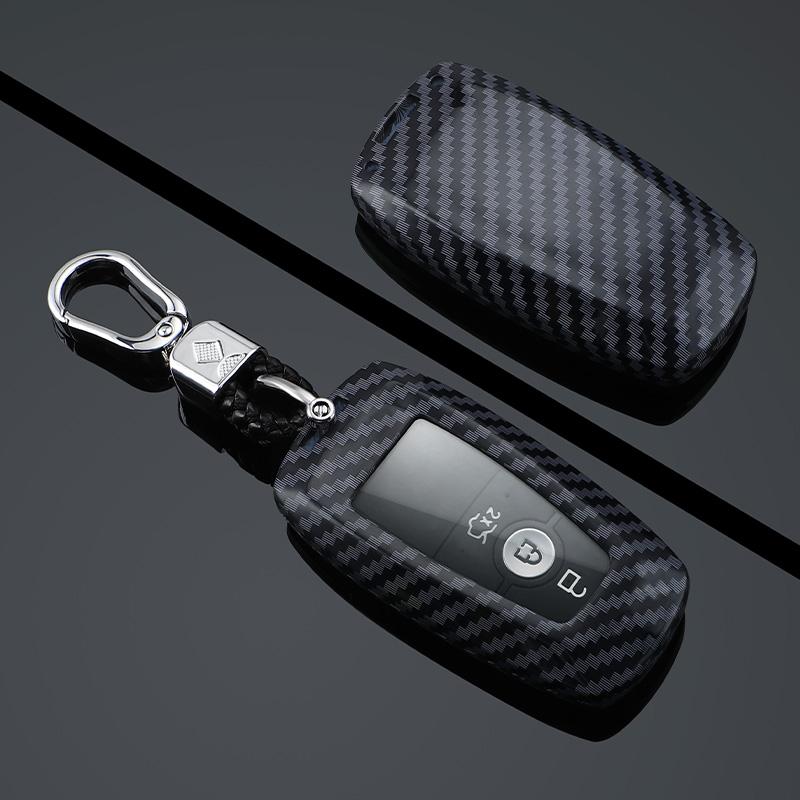 Abs Carbon Fiber Car Key Cover Case For Ford Mondeo Explorer Edge Expedition F250 F150 F-350 F-450 Fusion Mustang Lincoln Mkx M